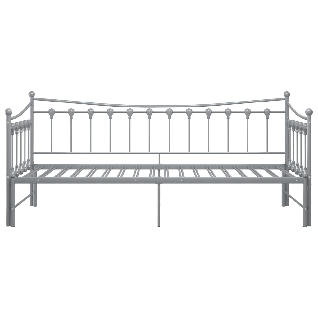 Ausziehsofa Bettgestell Grau Metall 90x200 cm