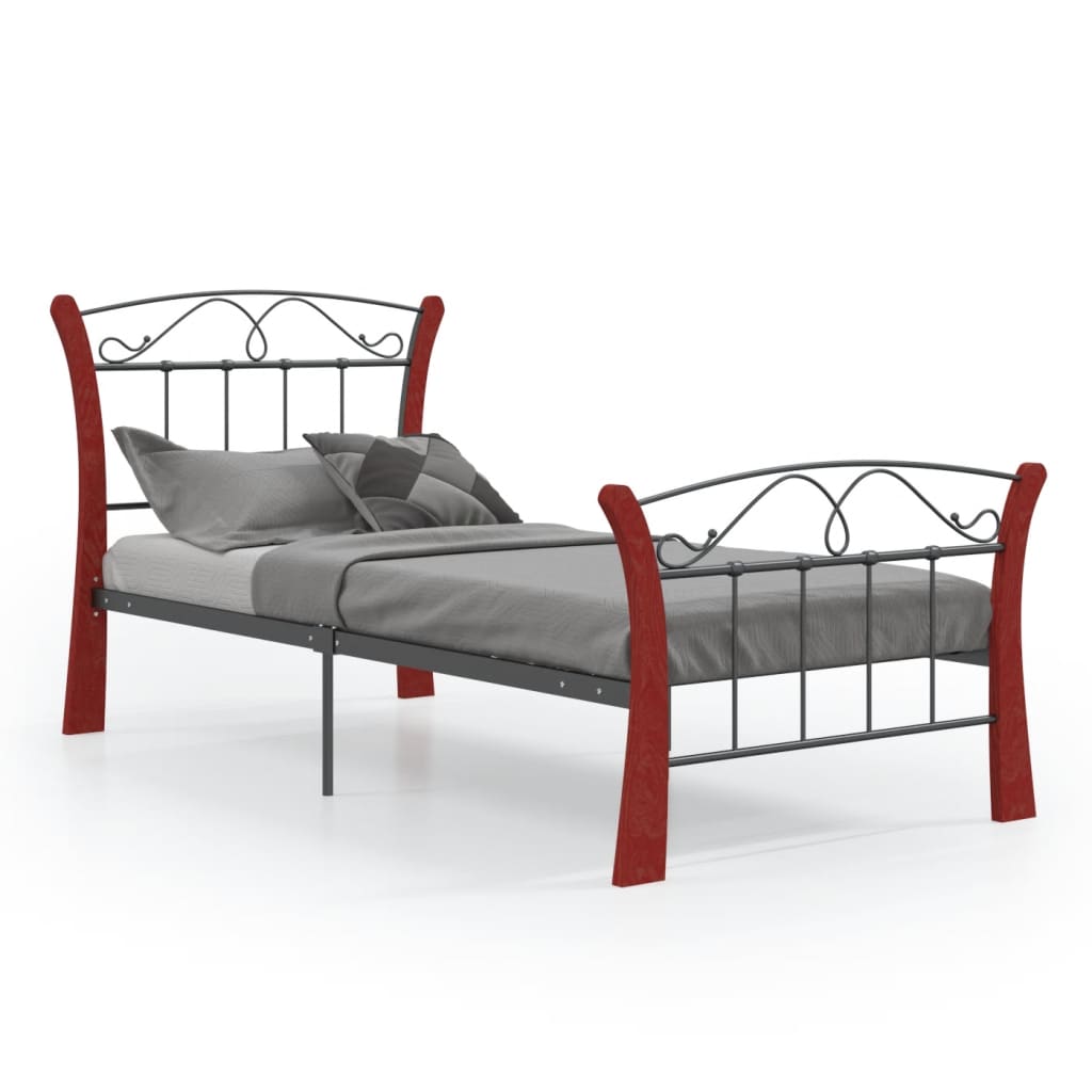 Bett Schwarz Metall 90x200 cm