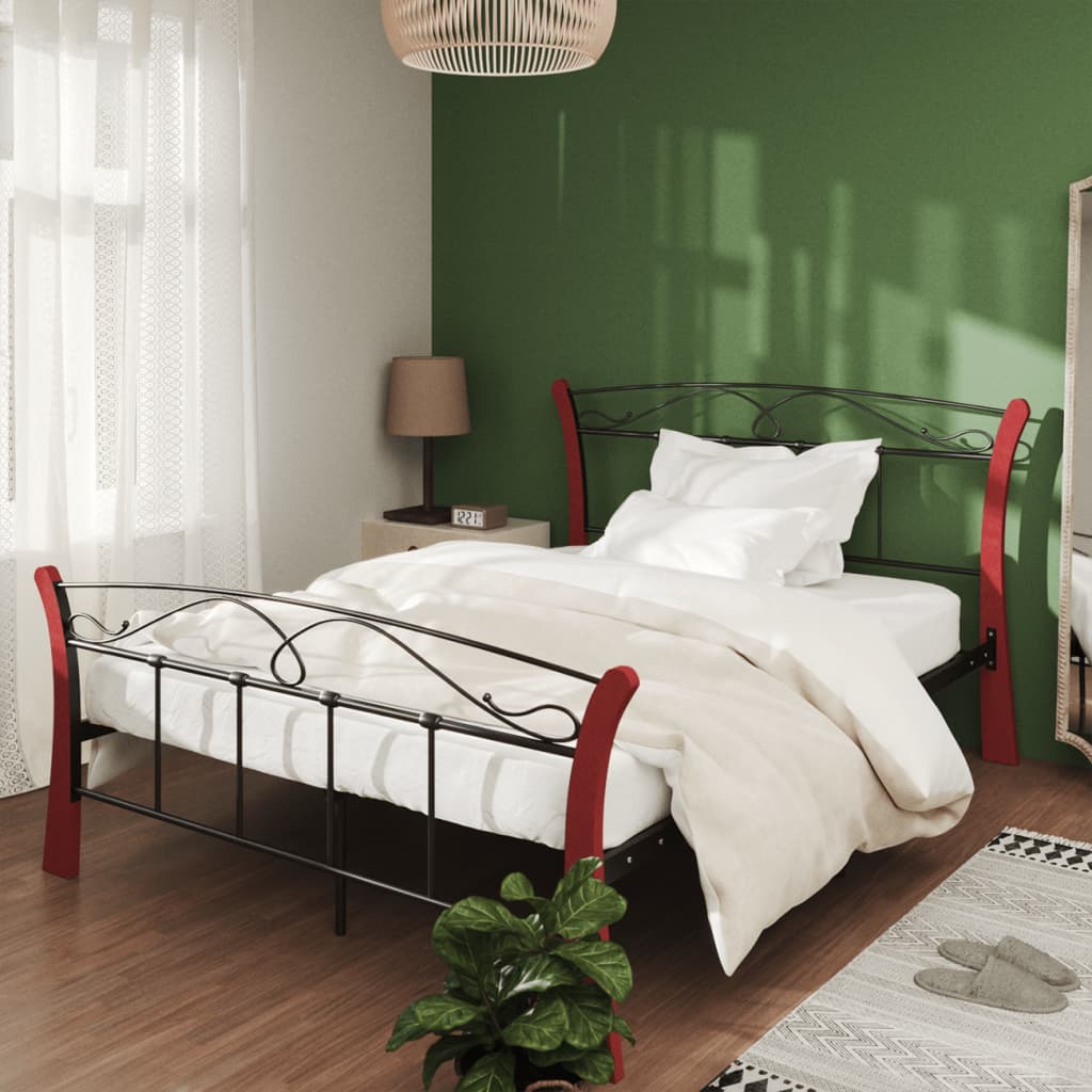 Bett Schwarz Metall 120x200 cm