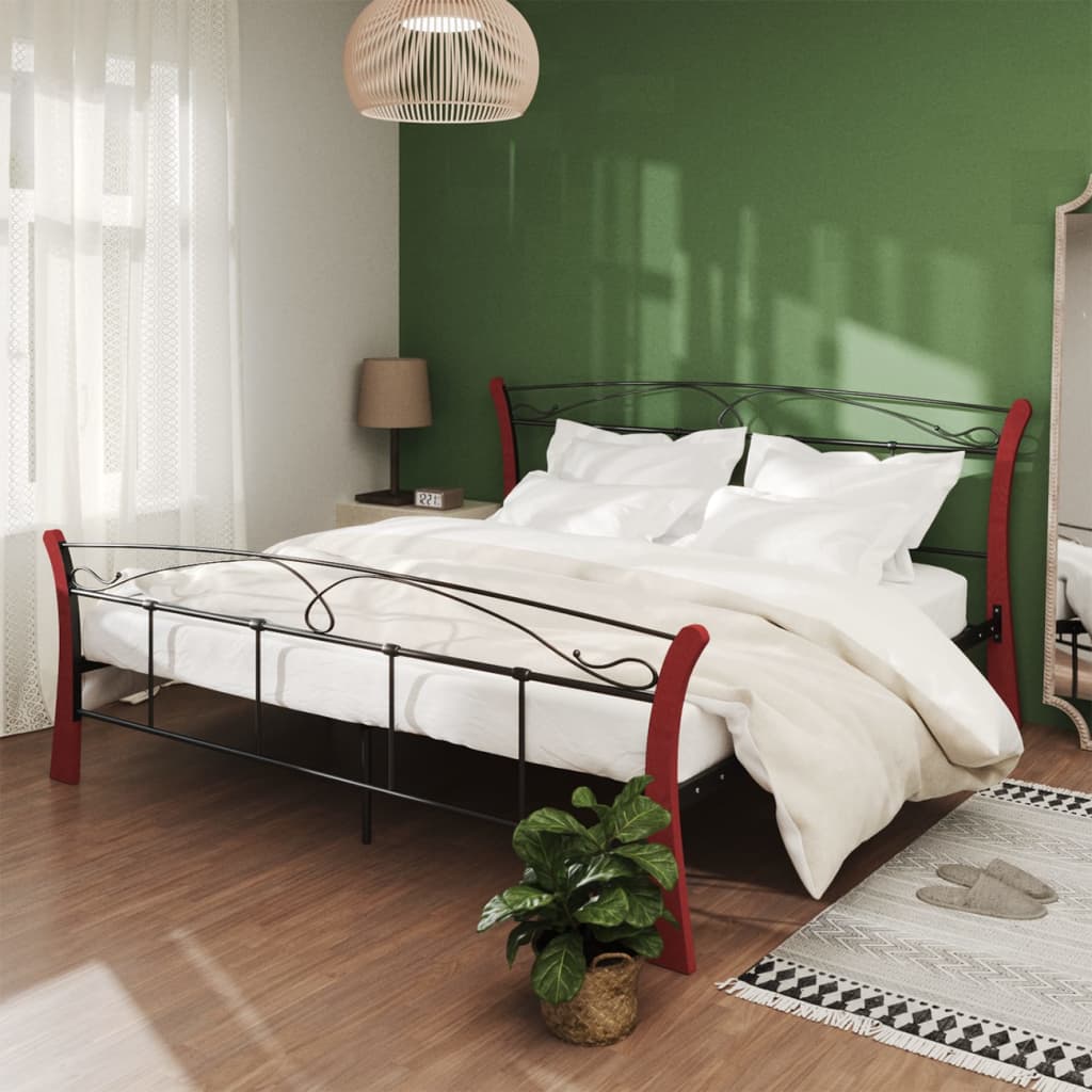 Bett Schwarz Metall 180x200 cm