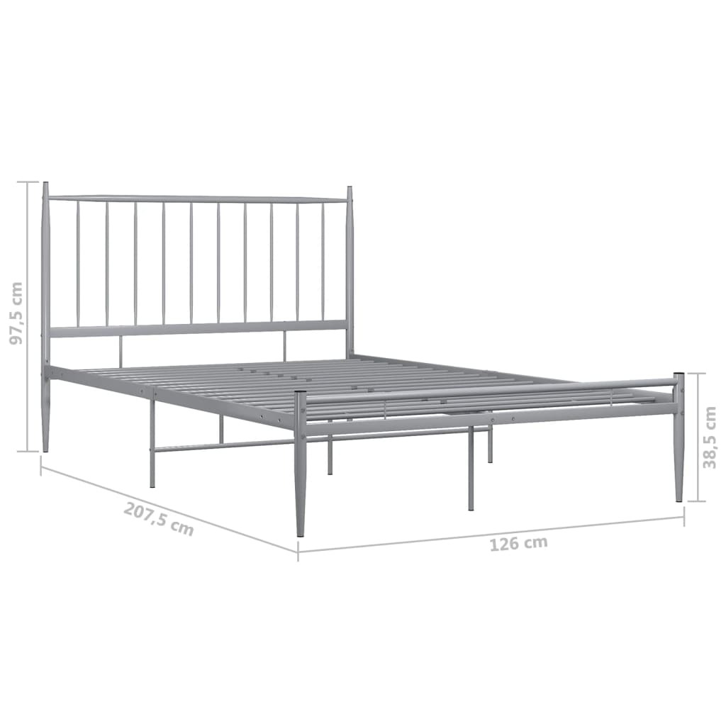 Bett Grau Metall 120x200 cm
