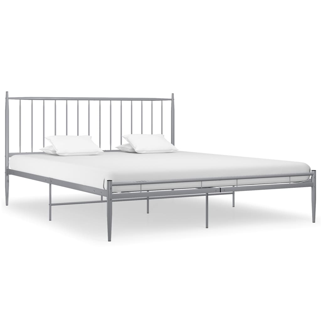 Bett Grau Metall 180x200 cm