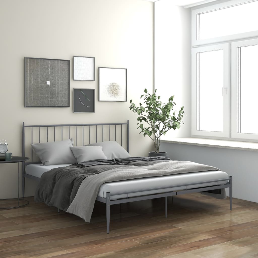 Bett Grau Metall 180x200 cm