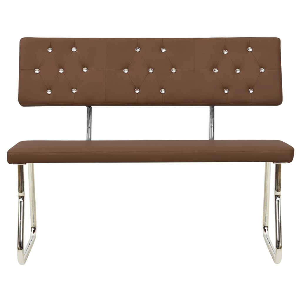 Sitzbank 110 cm Braun Kunstleder