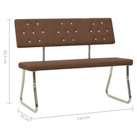 Thumbnail for Sitzbank 110 cm Braun Kunstleder
