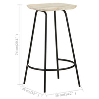 Thumbnail for Barhocker 2 Stk. Mango Massivholz