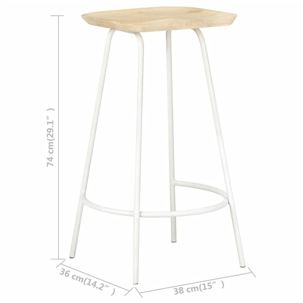 Barhocker 2 Stk. Mango Massivholz