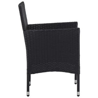 Thumbnail for 3-tlg. Garten-Essgruppe Schwarz Poly Rattan und Glas
