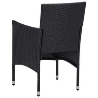 Thumbnail for 3-tlg. Garten-Essgruppe Schwarz Poly Rattan und Glas