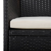 Thumbnail for 5-tlg. Garten-Essgruppe Schwarz Poly Rattan und Akazienholz