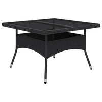 Thumbnail for 9-tlg. Garten-Essgruppe Poly Rattan und Glas Schwarz