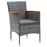 Thumbnail for 3-tlg. Bistro-Set Poly Rattan und Hartglas Grau