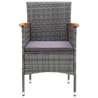 Thumbnail for 3-tlg. Bistro-Set Poly Rattan und Hartglas Grau