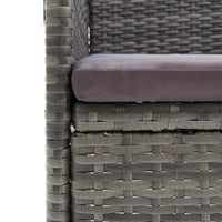 Thumbnail for 3-tlg. Bistro-Set Poly Rattan und Hartglas Grau