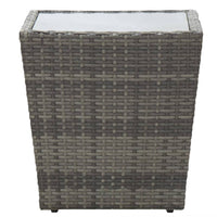 Thumbnail for 3-tlg. Bistro-Set Poly Rattan und Hartglas Grau