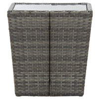 Thumbnail for 3-tlg. Bistro-Set Poly Rattan und Hartglas Grau