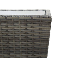 Thumbnail for 3-tlg. Bistro-Set Poly Rattan und Hartglas Grau