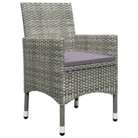 Thumbnail for 3-tlg. Bistro-Set Poly Rattan und Hartglas Grau