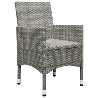 Thumbnail for 3-tlg. Bistro-Set Poly Rattan und Hartglas Grau