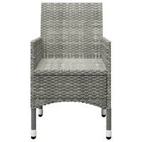 Thumbnail for 3-tlg. Bistro-Set Poly Rattan und Hartglas Grau