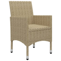 Thumbnail for 3-tlg. Bistro-Set Poly Rattan und Hartglas Beige