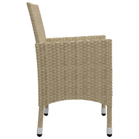 Thumbnail for 3-tlg. Bistro-Set Poly Rattan und Hartglas Beige