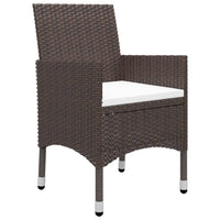 Thumbnail for 3-tlg. Bistro-Set Poly Rattan und Hartglas Braun