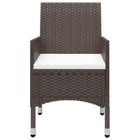Thumbnail for 3-tlg. Bistro-Set Poly Rattan und Hartglas Braun