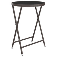 Thumbnail for 3-tlg. Bistro-Set Poly Rattan und Hartglas Braun