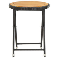 Thumbnail for 3-tlg. Bistro-Set Poly Rattan und Akazienholz Schwarz