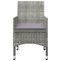 Thumbnail for 3-tlg. Bistro-Set Poly Rattan und Akazienholz Grau