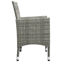 Thumbnail for 3-tlg. Bistro-Set Poly Rattan und Akazienholz Grau