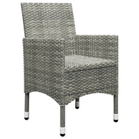 Thumbnail for 3-tlg. Bistro-Set Poly Rattan und Akazienholz Grau