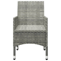 Thumbnail for 3-tlg. Bistro-Set Poly Rattan und Akazienholz Grau