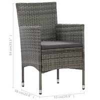 Thumbnail for 3-tlg. Bistro-Set Poly Rattan und Akazienholz Grau