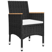Thumbnail for 3-tlg. Bistro-Set Poly Rattan und Hartglas Schwarz