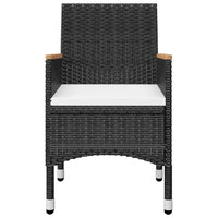 Thumbnail for 3-tlg. Bistro-Set Poly Rattan und Akazienholz Schwarz