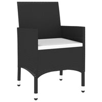 Thumbnail for 3-tlg. Garten-Essgruppe Poly Rattan Schwarz