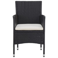 Thumbnail for 3-tlg. Garten-Essgruppe Poly Rattan Schwarz