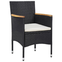Thumbnail for 3-tlg. Garten-Essgruppe Poly Rattan Schwarz