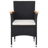 Thumbnail for 3-tlg. Garten-Essgruppe Poly Rattan Schwarz