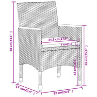 Thumbnail for 3-tlg. Garten-Essgruppe Poly Rattan Schwarz