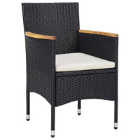 Thumbnail for 5-tlg. Garten-Essgruppe Poly Rattan Schwarz