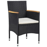 Thumbnail for 11-tlg. Garten-Essgruppe Poly Rattan Schwarz