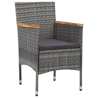 Thumbnail for 11-tlg. Garten-Essgruppe Poly Rattan Grau