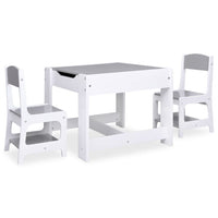 Thumbnail for Kindertisch mit 2 Stühlen Weiß MDF