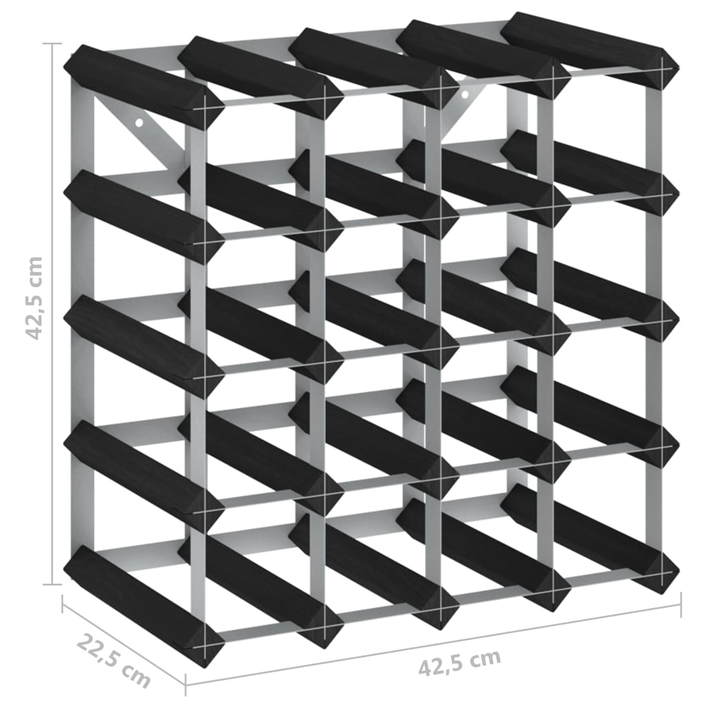 Weinregal für 20 Flaschen Schwarz Massivholz Kiefer