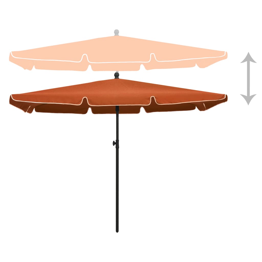 Sonnenschirm mit Mast 210x140 cm Terracotta-Rot