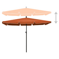 Thumbnail for Sonnenschirm mit Mast 210x140 cm Terracotta-Rot