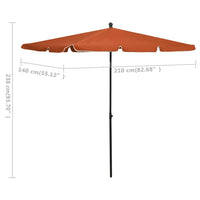 Thumbnail for Sonnenschirm mit Mast 210x140 cm Terracotta-Rot